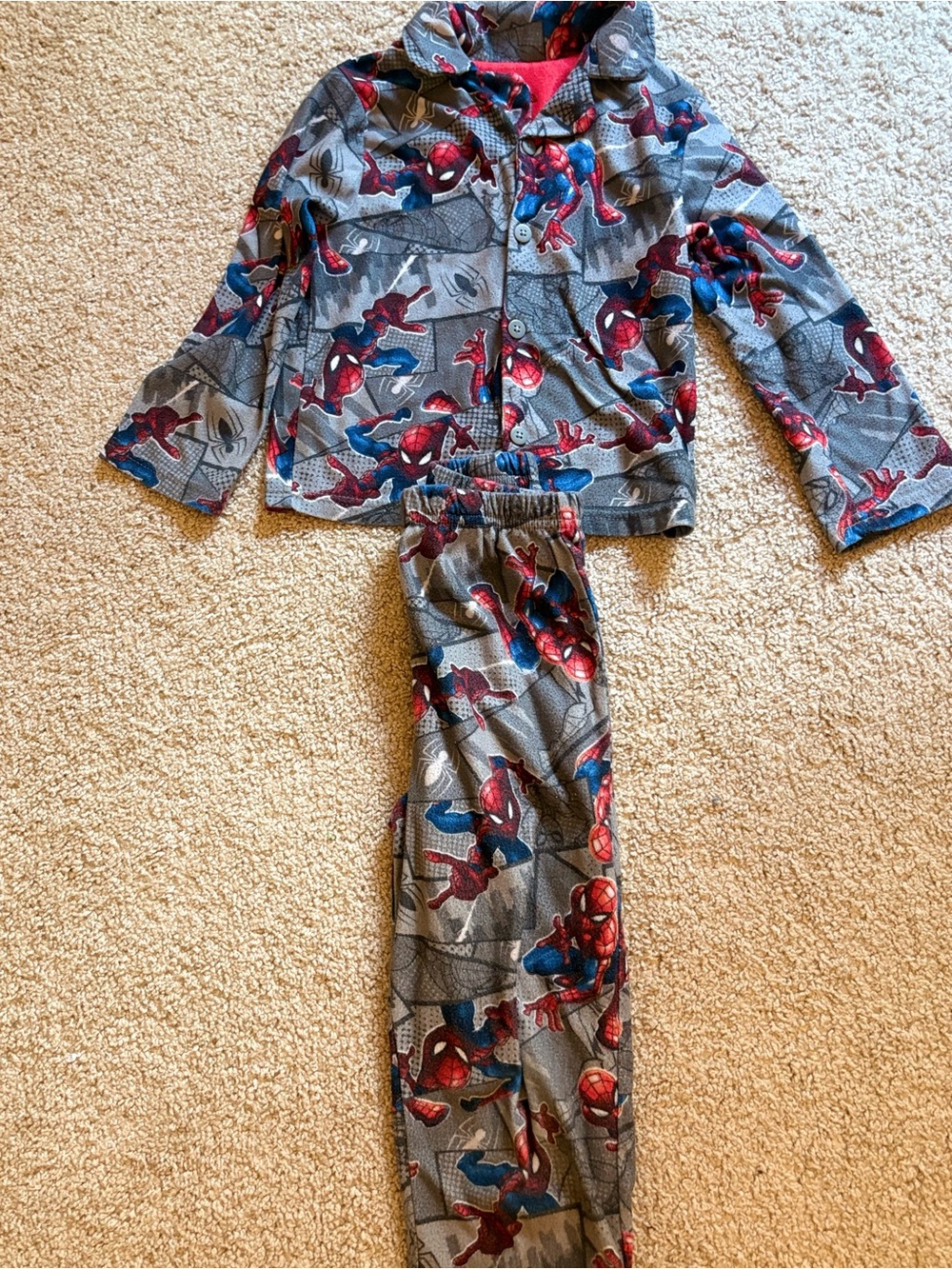 Spiderman Kids Pajama Set - Size 6 - Picture 5 of 7